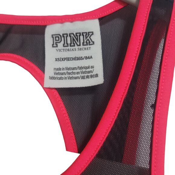PINK Victoria's Secret Pink Black Mesh Racerback Open Back Size XS - Picture 5 of 5